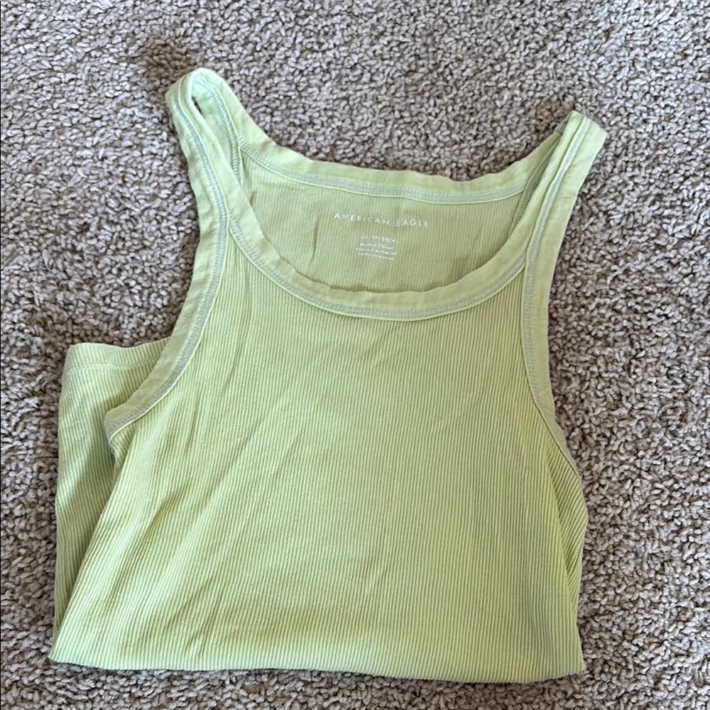 American Eagle Outfitters Light Green Ribbed Tank Top